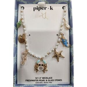 🔹️Piper K🔹️ gorgeous nautical charm 16" Sea necklace Sheahorse Star Shells ✨🦀